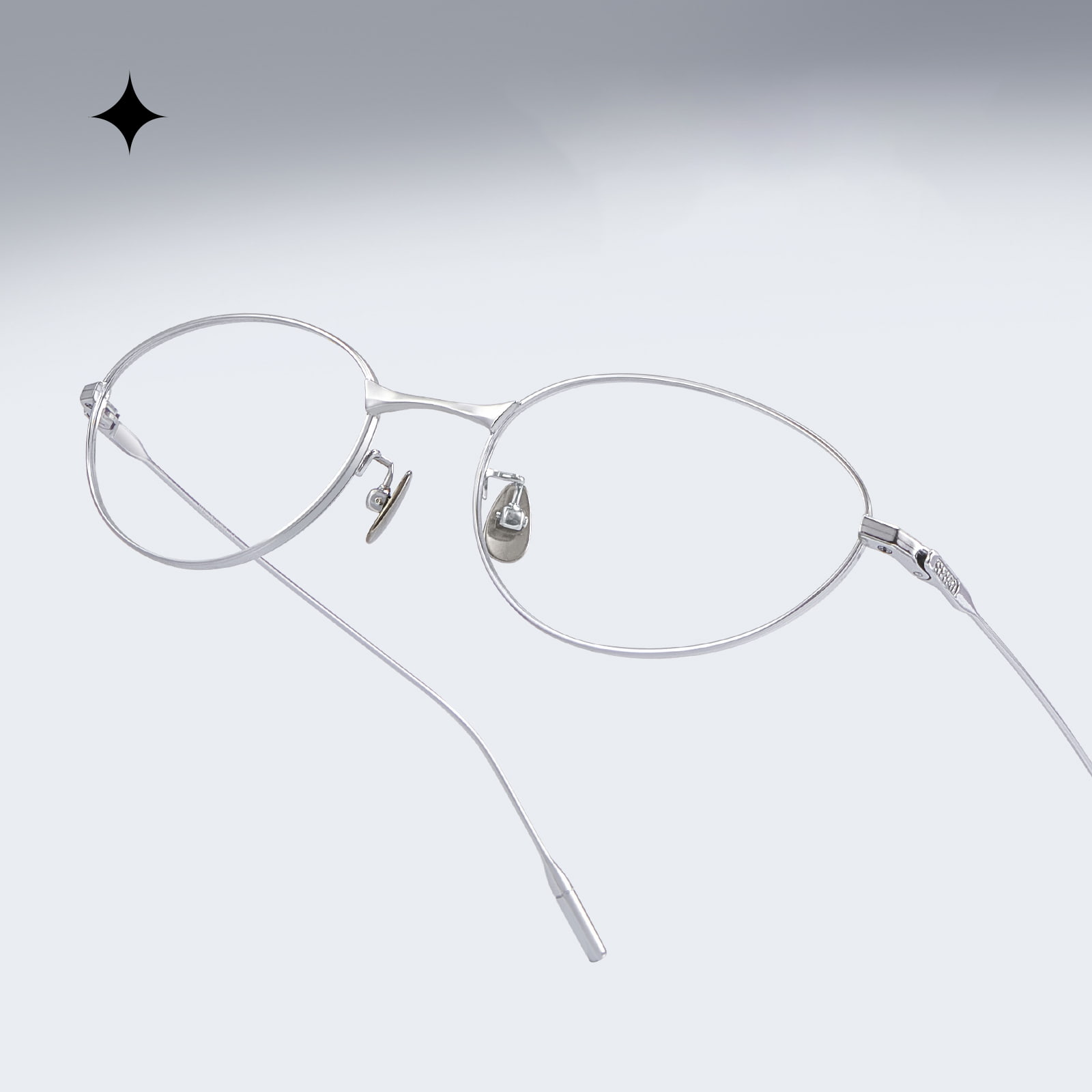 Овальные очки Cat Eye насыщенных цветов из чистого титана с эффектом выцветания